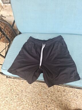 All-In-Motion Black Recycled Polyester Elastic Waist Athletic Shorts Unlined S